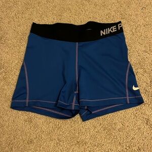 Nike Blue and Black Athletic Shorts